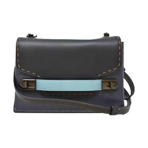 COACH Swagger Кожа Сумка через плечо Средняя Женская Полночный синий