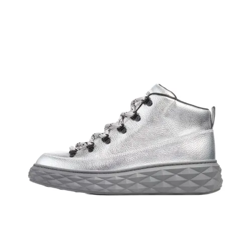 Jimmy Choo Maxi High Топ Повседневная обувь Мужская Серебряная
