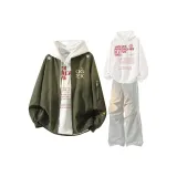 Армейский зеленый + белый + светло-серый штаны