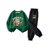 [Thickened и с флисовой подкладкой] Wild Adventure Стич Винтажный зеленый + Ветрозащитный Стич K Черный