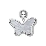 [Односторонний символ, элемент] Класс 15,5 мм Белый Перламутр Бабочка