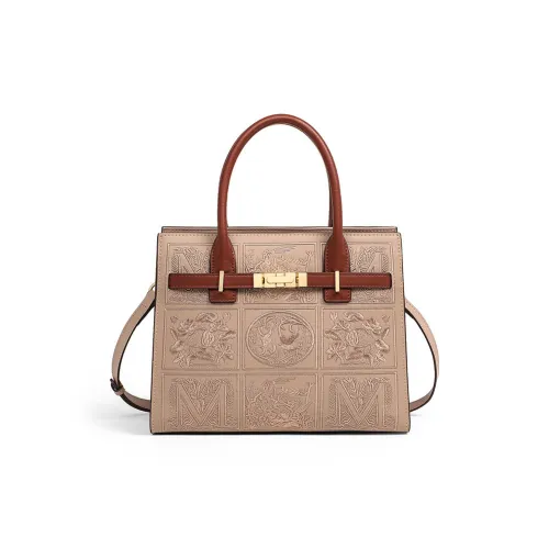 OUBOTE Сумка Birkin из коровьей кожи женская бежево-абрикосовая