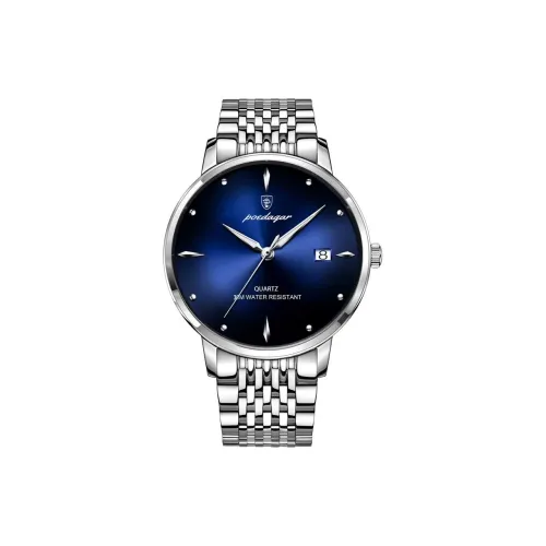 POEDAGAR Кварцевый механизм ремешок из нержавеющей стали мужские часы многоцветный циферблат