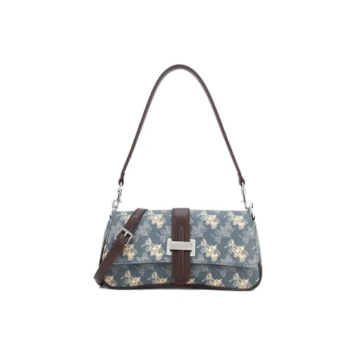 JANITINO Полиуретан ПУ (полиуретан) Сумка через плечо Стандартная Женская Винтажный Синий