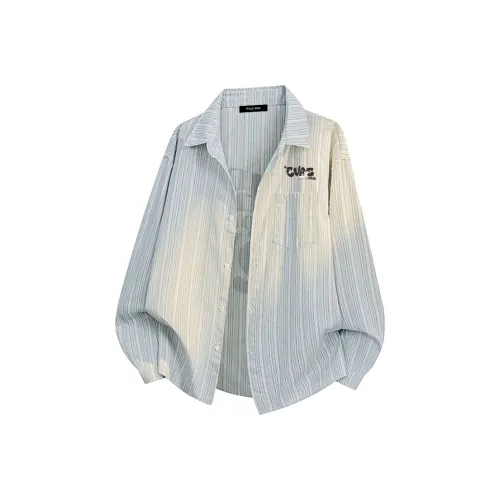 *EVAE+MOB Весенний и Осенний Рубашка Унисекс Серый