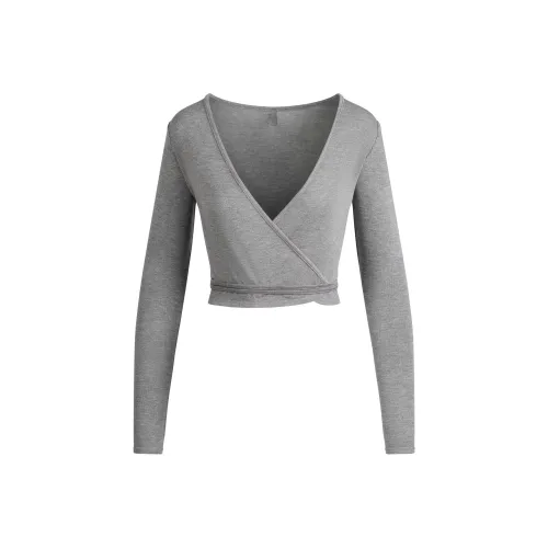 SKIMS FW25 Легкий Модал Длинный рукав WRAP Топ КРОП ТОП Женский