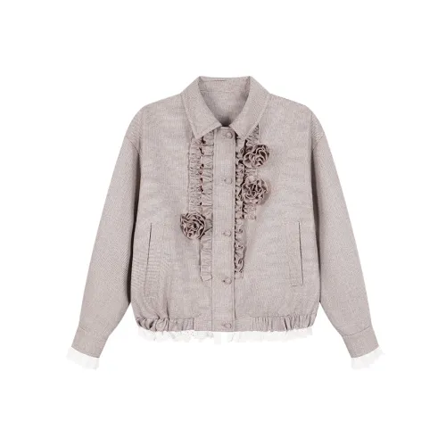 AooRaa Pink Coffee Женские Куртки