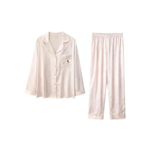 Daiyindie Осенне-зимняя пижама для женщин ледяной шелк с длинными рукавами домашняя одежда