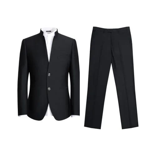 MH Черные Мужские Костюмы Чжуншань