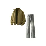 Комплект одежды (Армейский зеленый топ + синий низ)