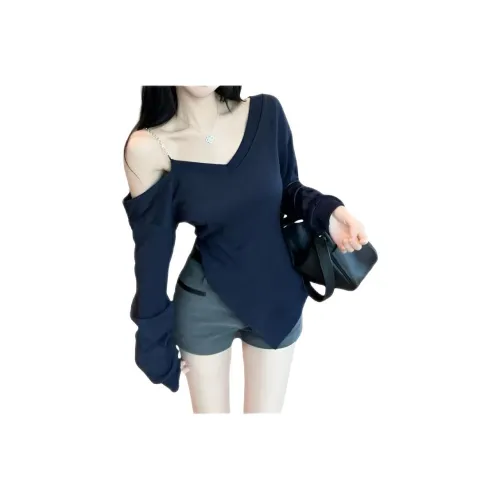 Wooden Rabbit Темно-синие женские футболки T