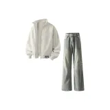 Набор (Топ экрю + низ синий)