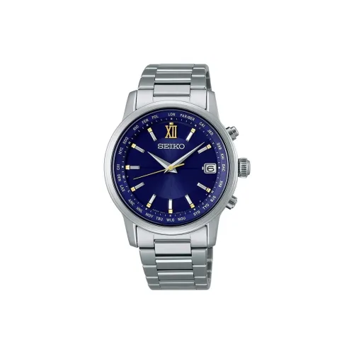 SEIKO Brightz Collection Солнечный кварцевый механизм титановый сплав ремешок часы 38,5 мм мужские синий циферблат