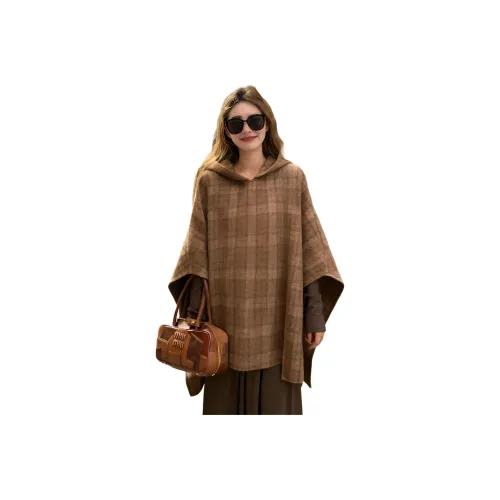 MTHE Хаки Клетка Пальто Женские Плащи