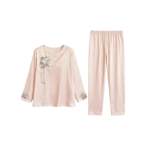 Daiyindie Осенне-зимняя пижама для женщин ледяной шелк длинные рукава