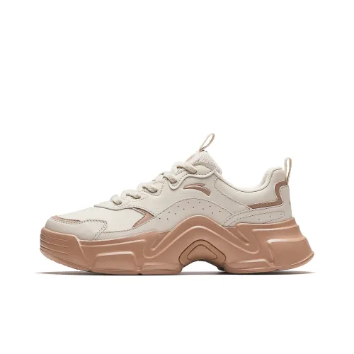 Anta Rabbit Shoes Устойчивая к истиранию противоскользящая повседневная обувь Женская Белая Коричневая