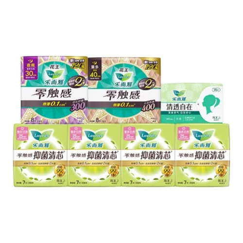 Laurier ZERO Touch Day And Night Туалетные салфетки Комбинация Мягкие и Дружественные к коже Семичленный комплект