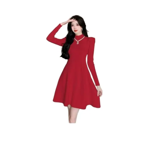 ЮЙЧЖАОЛИНЬ Длинное платье с длинными рукавами женское