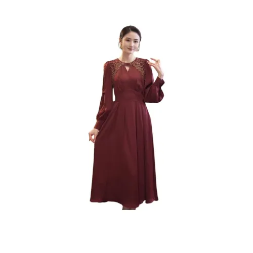 Tang Xi Длинное платье с длинными рукавами женское