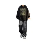 Комплект одежды [Черный свитшот + Черные джинсы]