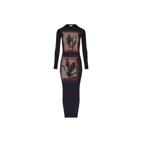 Jean Paul Gaultier Длинное платье с длинными рукавами женское