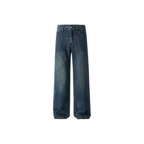 JHO Темно-синий Унисекс Джинсы