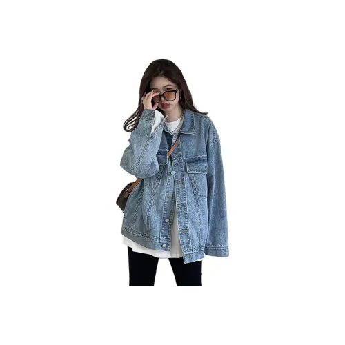 PZHK Джинсовый синий Унисекс Джинсовые куртки