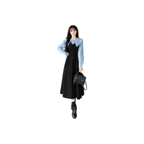 TONYBEAR Белый Женские Длинные Платья с Рукавами