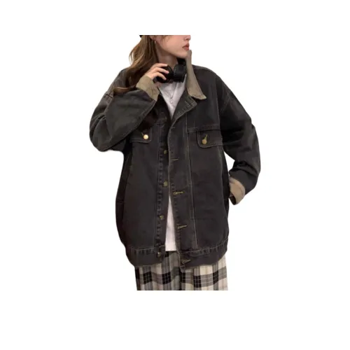 Lan Miao Черный Унисекс Джинсовые куртки