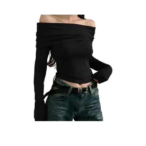 SHANJI Черные Женские T-рубашки