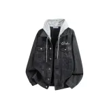 Чёрный с серым капюшоном