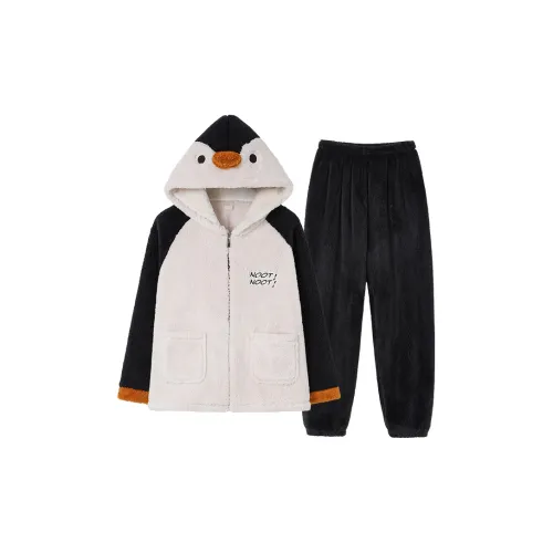 Qin Jing Пижамный комплект женский черный белый