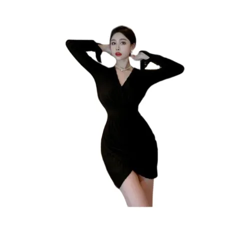 XIANSINIAO Длинное платье с длинными рукавами женское