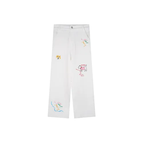 Ant Studio Белый Унисекс Джинсы