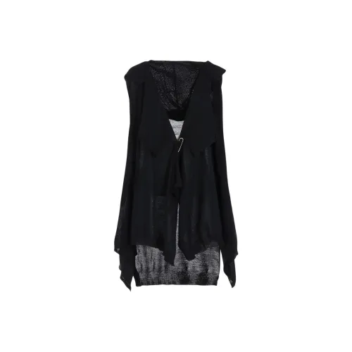 Yohji Yamamoto Femme FW25 Без рисунка Стич+Ребра Драпированный Худи Жилет Трикотаж Женский