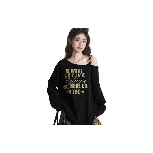 JOPPTI Черные Женские T-рубашки