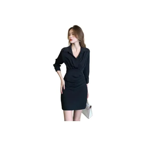 XIANSINIAO Длинное платье с длинными рукавами женское