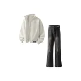 Комплект одежды (Топ экрю + Черный низ)