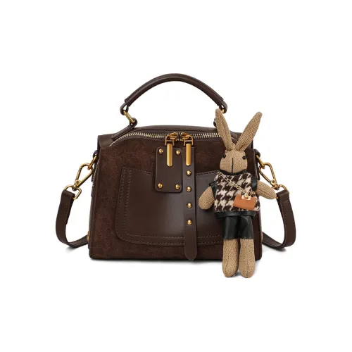 PT'SON Коровья кожа с синтетической кожей через плечо сумка женская кофе