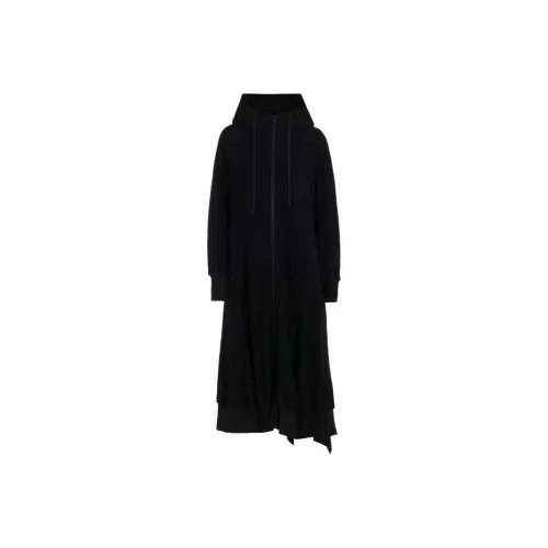 Yohji Yamamoto Femme FW25 Liy C Брушированный French Terry С капюшоном Дорожка Платье Длинный Sleeved Платье Женские