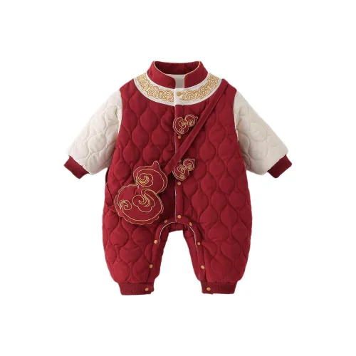 XiaoJinBu Красный Малыш Комбинезоны Ползунки
