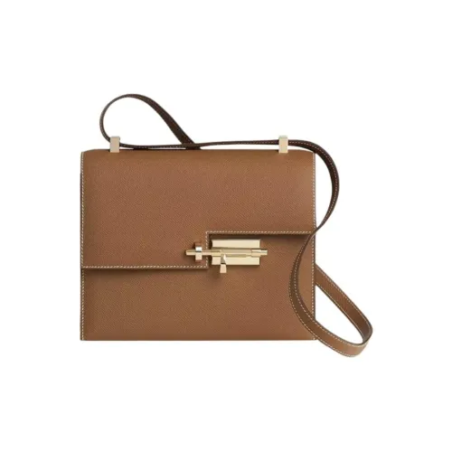 HERMES Verrou Epsom Телячья кожа Verrou Сумка Сумка через плечо Женская 37 Золото