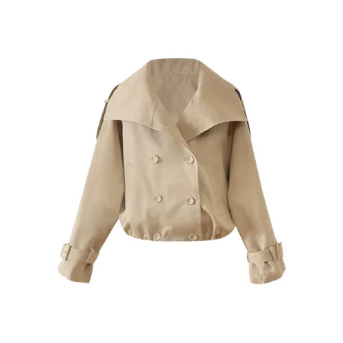 GEZITAI Премиум Деревянный Хаки Женская Тренч