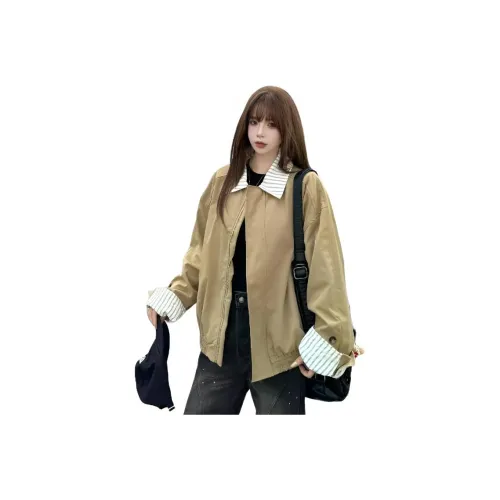 PZHK Хаки Женское короткое пальто