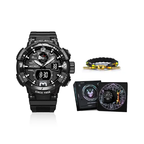 Disney Mickey Электронные Механические Часы Мужские Черный Циферблат