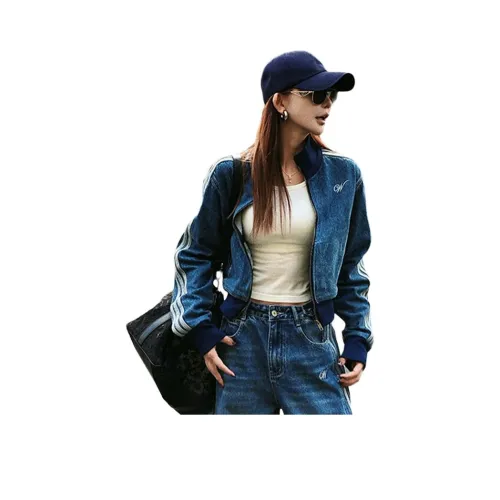 YICHEN Светло-синий деним Женские Джинсовые куртки