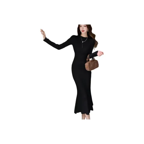 ЮЙЧЖАОЛИНЬ Длинное платье с длинными рукавами женское