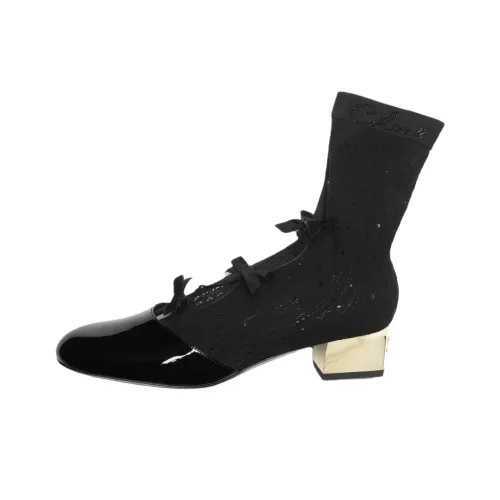 CHANEL 25K Ботильоны 4CM Женские Черный