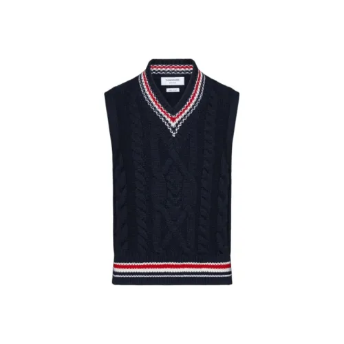 THOM BROWNE Темно-синие мужские майки