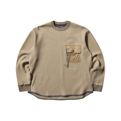 And Wander Бежевый Мужской T-Рубашки